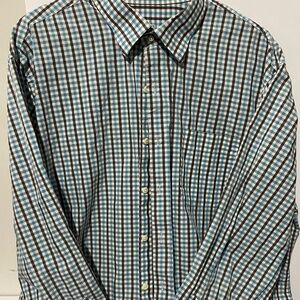 Peter Millar Men’s XL Blue Gray Plaid Button Down long sleeve